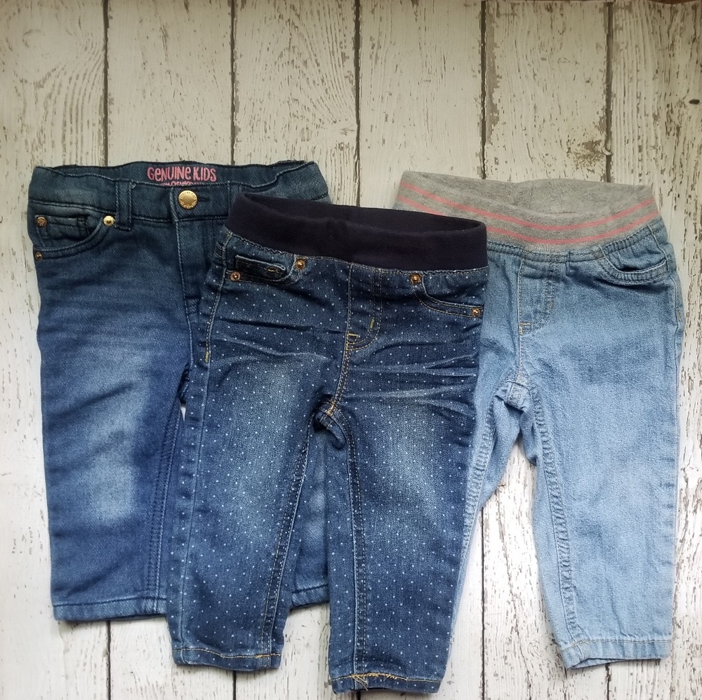 3 Pairs 12 Month Jeans Osh Kosh Cat & Jack Carters